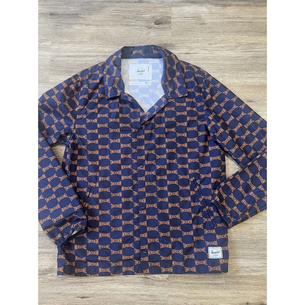 Herschel Supply Co. monogram all-over print Logo Windbreaker Jacket Size M